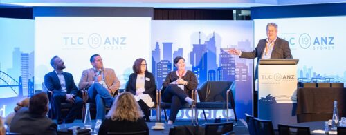 Speaker panel at a business conference in Sydney