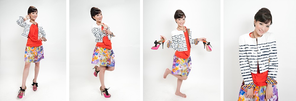 Asian female in fashion shoot with Escada x Cartier