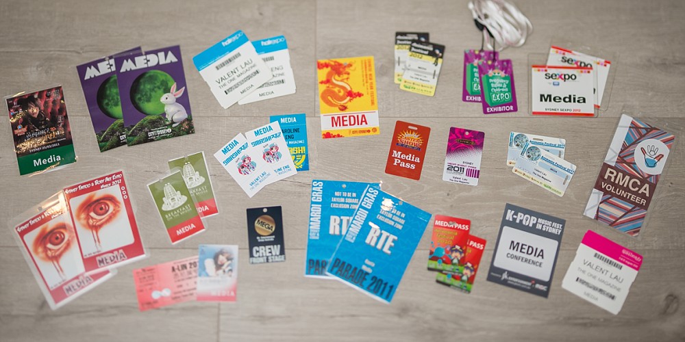 Media passes used by Valent Lau Photography