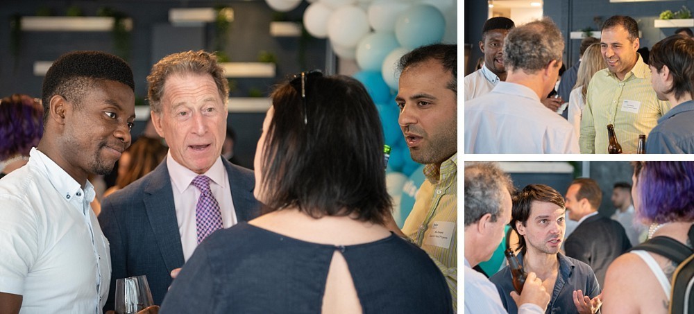 Professionals mingling at a business event in Sydney
